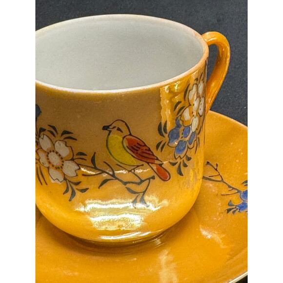 Set of 4 Vintage Hand-Painted Lusterware Demitasse Teacups & Saucers – Japan - Picture 8 of 13
